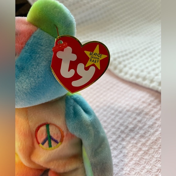 Vintage 1996 Ty Original Beanie Baby. Peace The Tye-Dye Bear. - Picture 2 of 4